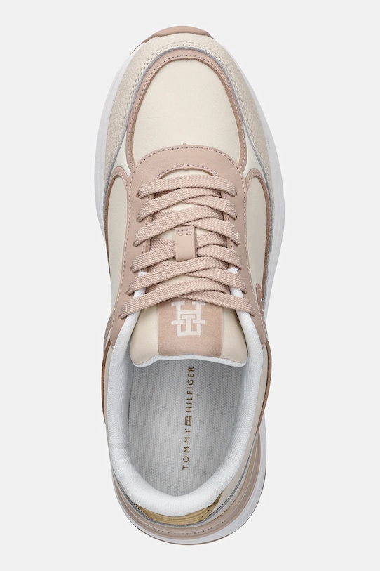 Шкіряні кросівки Tommy Hilfiger CASUAL FASHION RUNNER LTHR бежевий FW0FW08325
