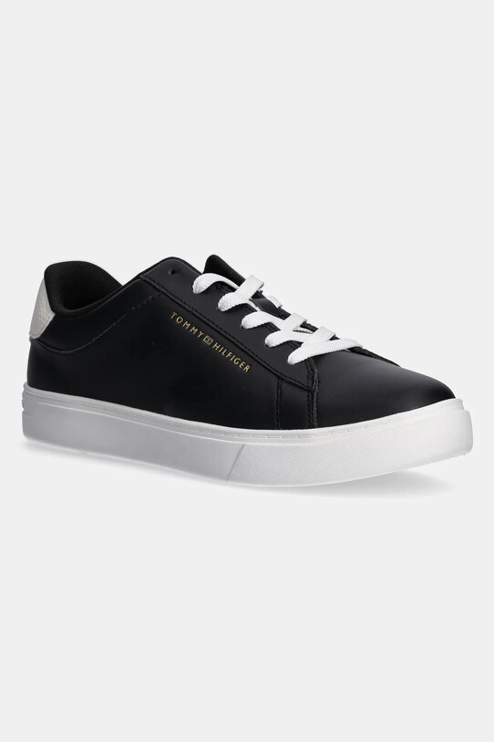 Кожаные кроссовки Tommy Hilfiger ESSENTIAL COURT SNEAKER плоская чёрный FW0FW08320