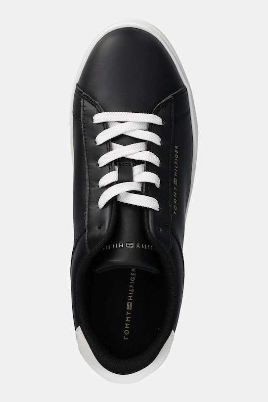 Kožené tenisky Tommy Hilfiger ESSENTIAL COURT SNEAKER čierna FW0FW08320