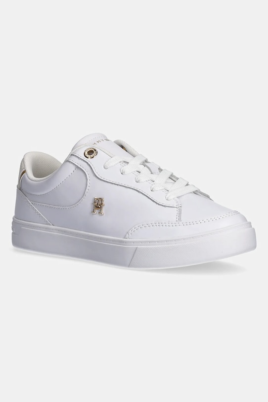 Tommy Hilfiger sneakers din piele ESSENTIAL CHIC COURT SNEAKER plată alb FW0FW08322