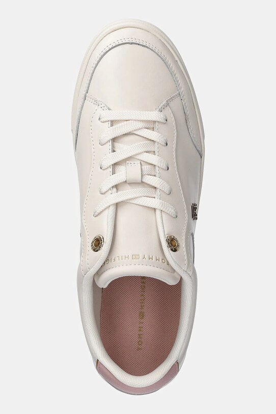 Шкіряні кросівки Tommy Hilfiger ESSENTIAL CHIC COURT SNEAKER бежевий FW0FW08322
