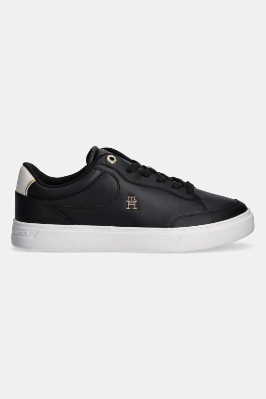 Kožené tenisky Tommy Hilfiger ESSENTIAL CHIC COURT SNEAKER FW0FW08322 čierna SS25