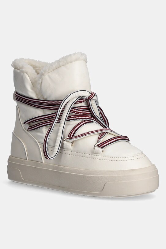 Sněhule Tommy Hilfiger SNOWBOOT MONOGRAM FAUX FUR textilní béžová FW0FW08389
