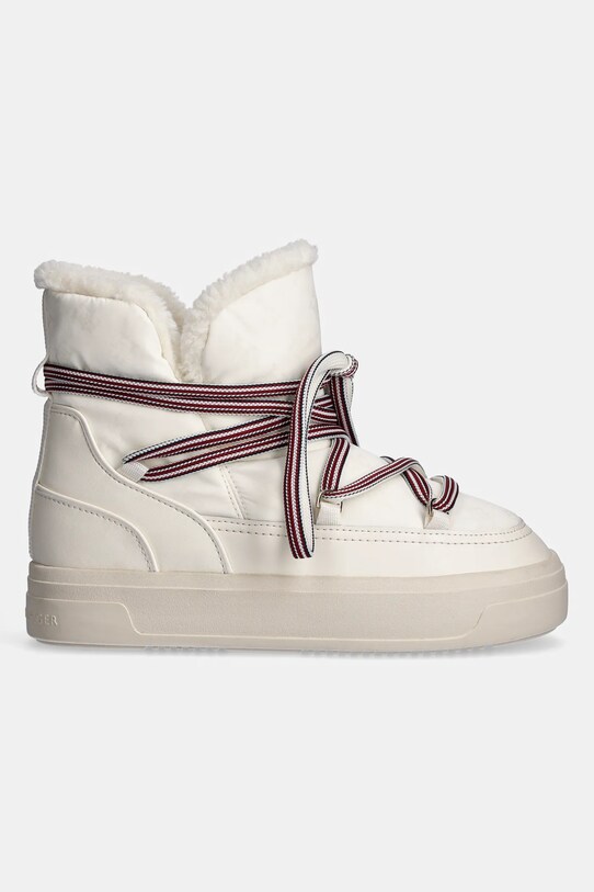 Sněhule Tommy Hilfiger SNOWBOOT MONOGRAM FAUX FUR FW0FW08389 béžová SS25