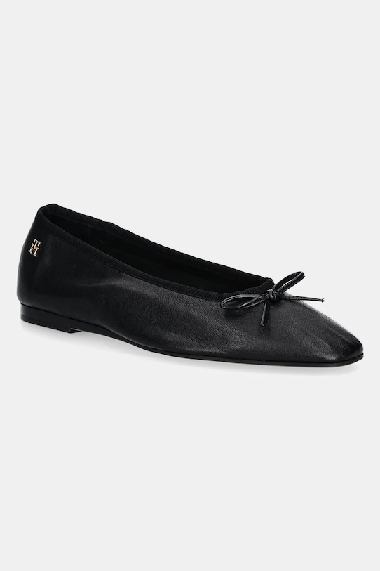 Δερμάτινες μπαλαρίνες Tommy Hilfiger BALLERINA SOFT LEATHER μαύρο FW0FW08355
