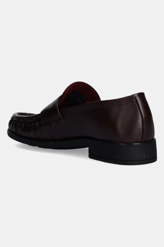 Obuwie Tommy Hilfiger mokasyny skórzane LOAFER SOFT NAPPA PLEATED TOE FW0FW08362 bordowy