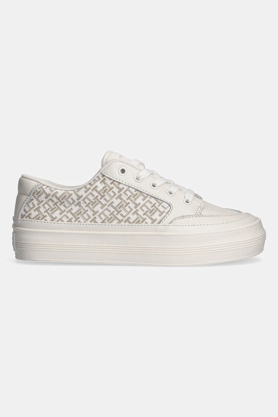 Tommy Hilfiger sneakersy skórzane VULC LEATHER SNEAKER MONOGRAM FW0FW08331 beżowy SS25