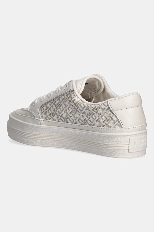 Obuwie Tommy Hilfiger sneakersy skórzane VULC LEATHER SNEAKER MONOGRAM FW0FW08331 beżowy