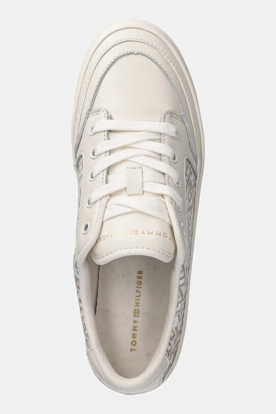 Tommy Hilfiger sneakersy skórzane VULC LEATHER SNEAKER MONOGRAM beżowy FW0FW08331
