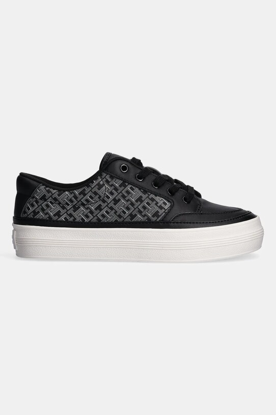 Кожаные кроссовки Tommy Hilfiger VULC LEATHER SNEAKER MONOGRAM FW0FW08331 чёрный SS25