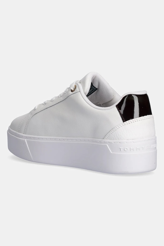Boty Kožené sneakers boty Tommy Hilfiger TH PLATFORM COURT SNEAKER FW0FW08614 bílá
