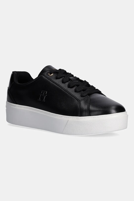 Кожаные кроссовки Tommy Hilfiger TH PLATFORM COURT SNEAKER платформа чёрный FW0FW08614