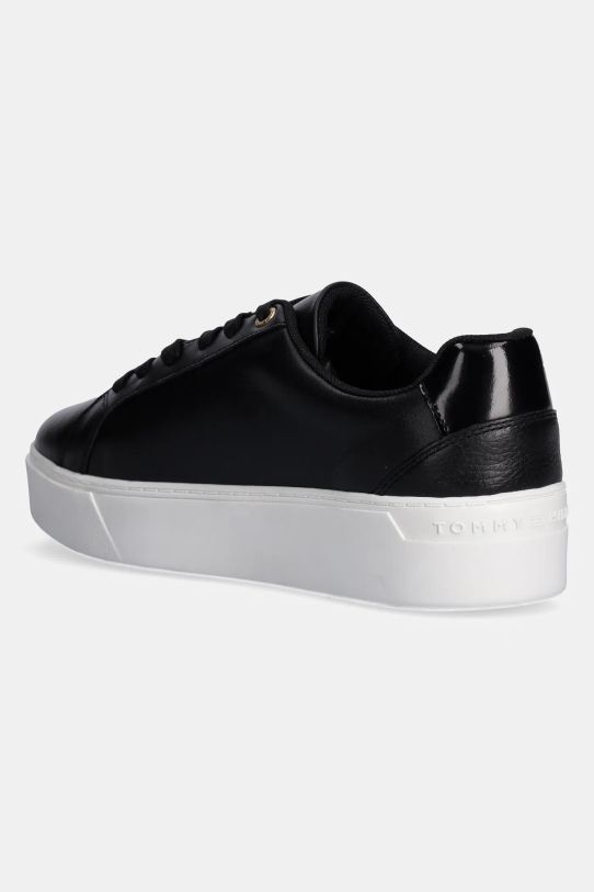 Obuwie Tommy Hilfiger sneakersy skórzane TH PLATFORM COURT SNEAKER FW0FW08614 czarny