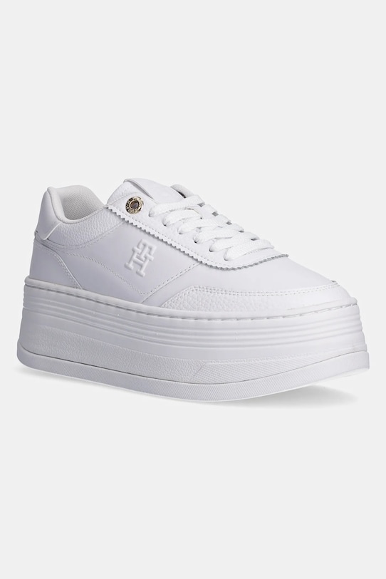 Tommy Hilfiger sneakers PLATFORM LUX COURT SNEAKER piele alb FW0FW08379
