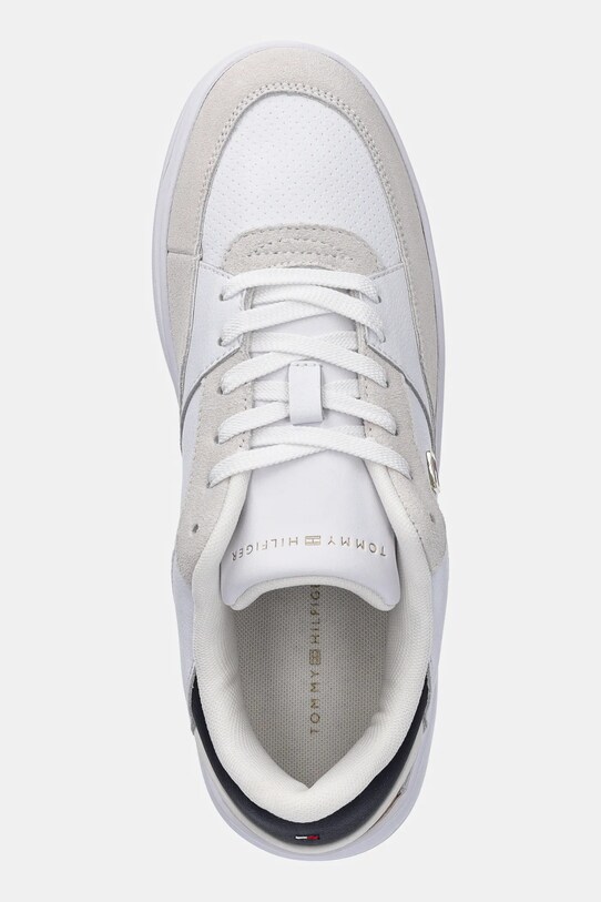Шкіряні кросівки Tommy Hilfiger ESSENT BASKET SNEAKER METALLIC білий FW0FW08615