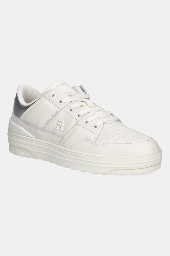 Kožené tenisky Tommy Hilfiger FEMININE BASKET SNEAKER platforma béžová FW0FW08326