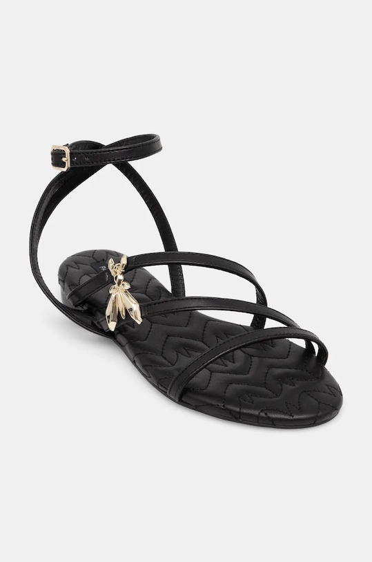 Patrizia Pepe sandały skórzane płaski czarny 8X0095.L048.K103