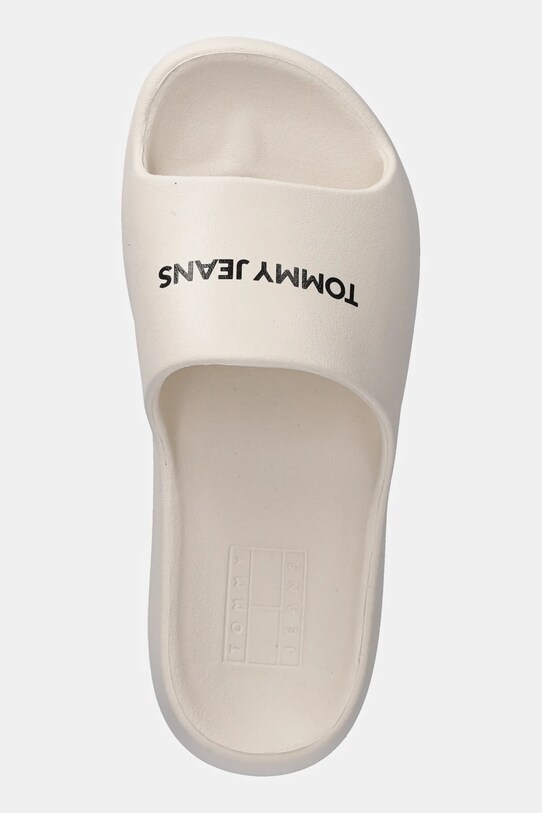 Šľapky Tommy Jeans TJW FLATFORM POOL SLIDE ESS béžová EN0EN02763