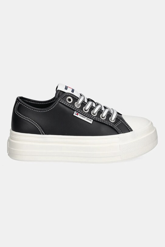 Кожаные кеды Tommy Jeans TJW FOXING VULC LC LEATHER EN0EN02714 чёрный SS25