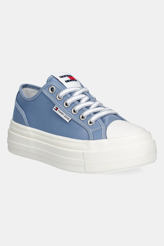 Tenisky Tommy Jeans TJW FOXING FLATFORM SNEAKER LOW Planet friendly modrá EN0EN02713
