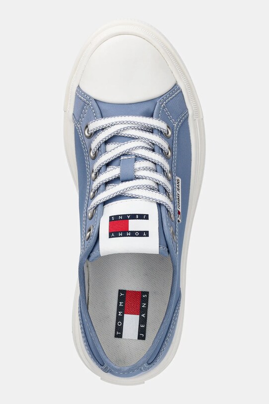 Tenisky Tommy Jeans TJW FOXING FLATFORM SNEAKER LOW modrá EN0EN02713