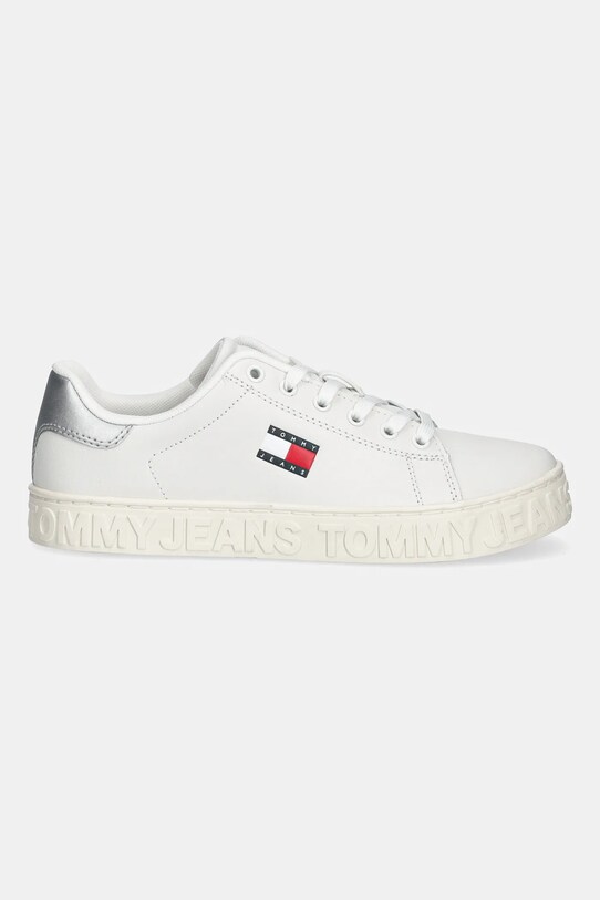 Кожени маратонки Tommy Jeans TJW LOGO SNEAKER ESS EN0EN02703 бял SS25