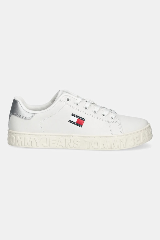 Tommy Jeans sneakers din piele TJW LOGO SNEAKER ESS EN0EN02703 alb SS25