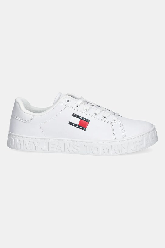 Tommy Jeans sneakers in pelle TJW LOGO SNEAKER ESS EN0EN02703 bianco SS25