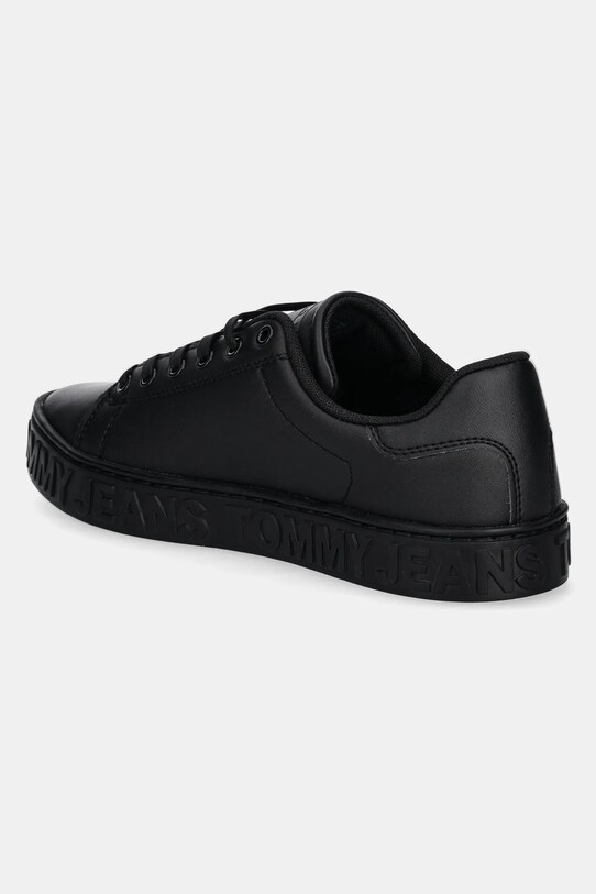 Boty Kožené sneakers boty Tommy Jeans TJW LOGO SNEAKER ESS EN0EN02703 černá