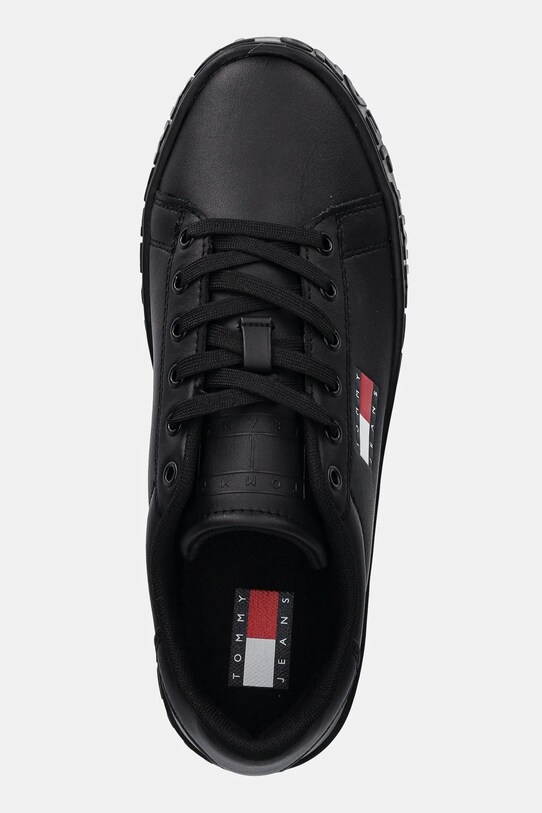 Шкіряні кросівки Tommy Jeans TJW LOGO SNEAKER ESS чорний EN0EN02703