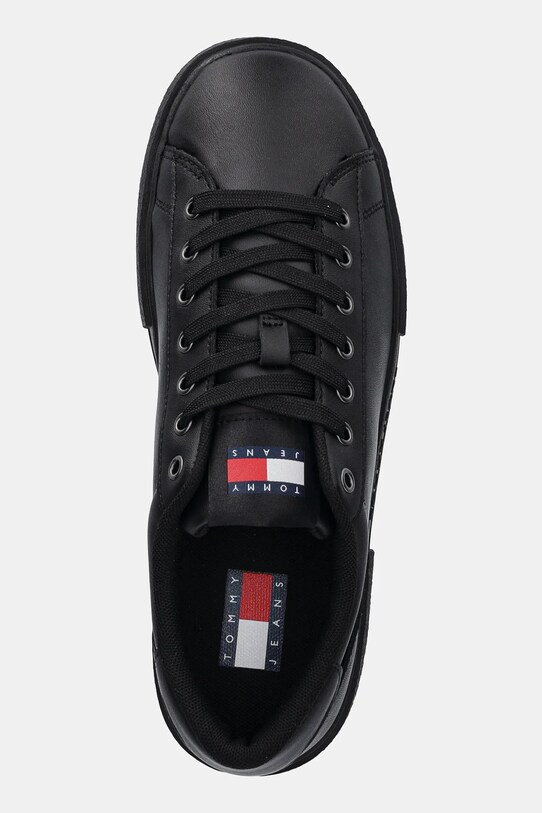 Кожаные кроссовки Tommy Jeans TJW FLATFORM SNEAKER чёрный EN0EN02698