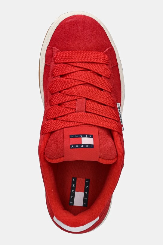 Σουέτ αθλητικά παπούτσια Tommy Jeans TJW SKATE SNEAKER κόκκινο EN0EN02677