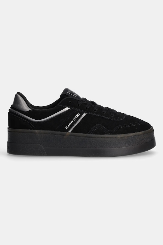 Tommy Jeans sneakersy zamszowe THE GREENWICH FLATFORM ELEVATED EN0EN02676 czarny SS25