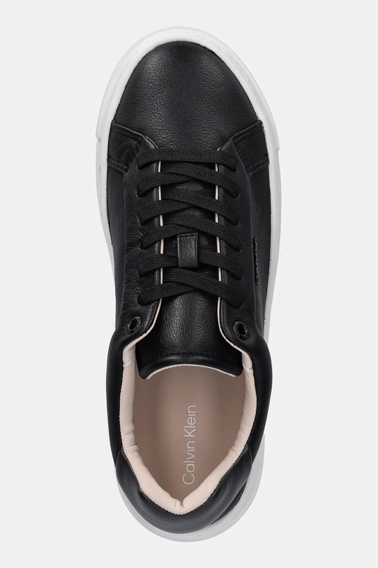 Calvin Klein sneakersy skórzane CUPSOLE LACE UP W/ML - LTH czarny HW0HW02288
