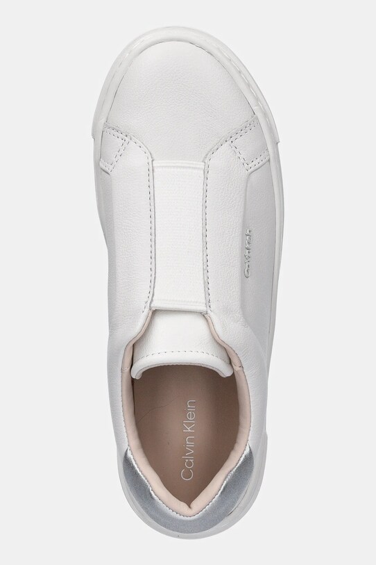 Кожени маратонки Calvin Klein CUPSOLE SLIP ON W/ML - LTH бял HW0HW02289