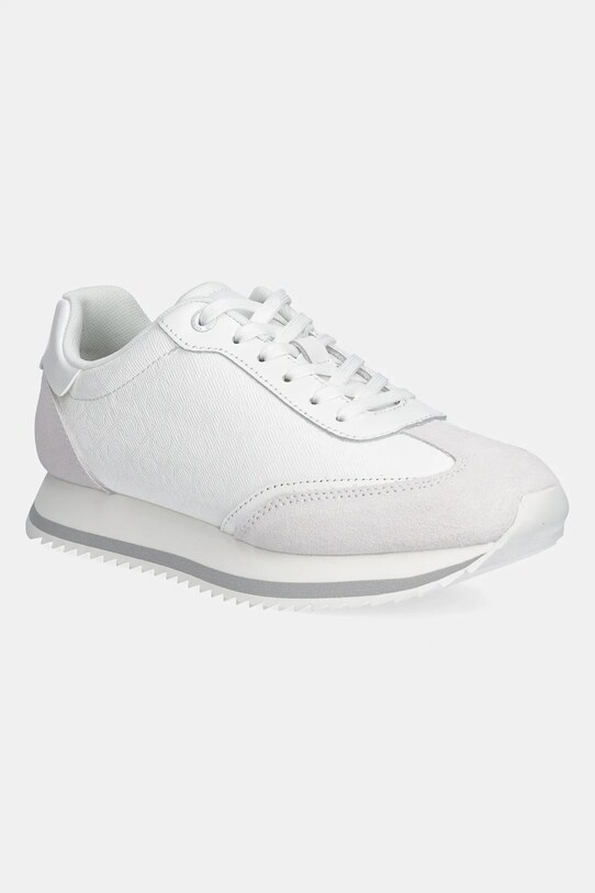 Calvin Klein sneakers RUNNER LACE UP - MONO MIX sintetic alb HW0HW02294