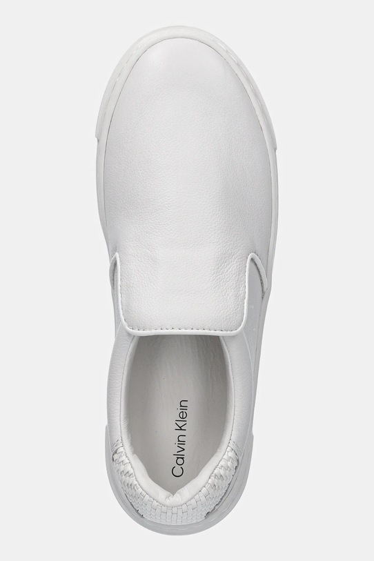 Calvin Klein teniși de piele CUPSOLE SLIP ON - WOVEN LTH alb HW0HW02297