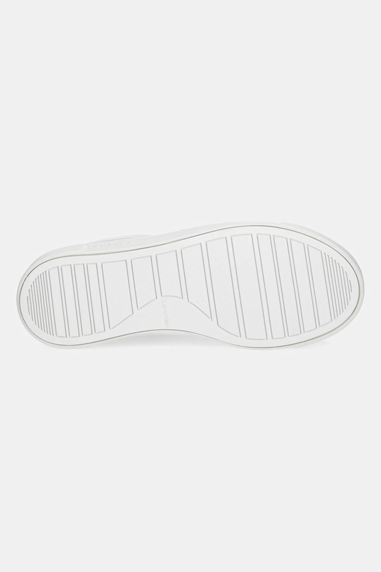 Calvin Klein sneakersy skórzane CUPSOLE LACE UP - WOVEN LTH HW0HW02298 biały