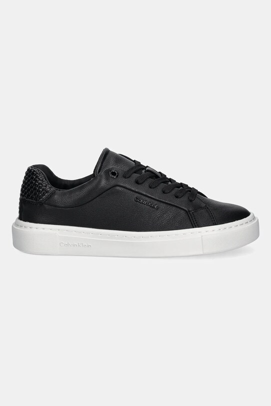 Шкіряні кросівки Calvin Klein CUPSOLE LACE UP - WOVEN LTH HW0HW02298 чорний SS25