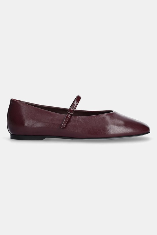 Calvin Klein balerini de piele MARY JANE BALLERINA - LTH HW0HW02307 burgundia SS25