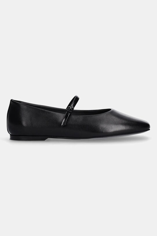 Calvin Klein balerini de piele MARY JANE BALLERINA - LTH HW0HW02307 negru SS25