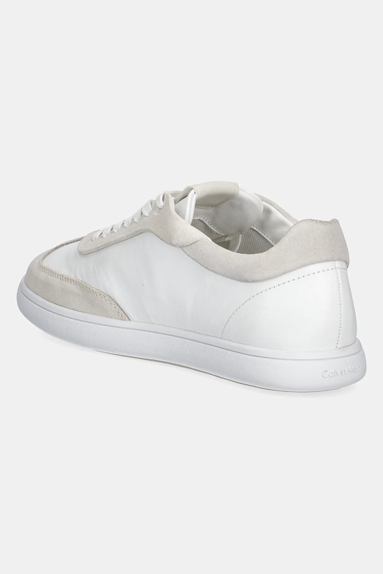 Încălțăminte Calvin Klein sneakers din piele CUPSOLE LACE UP - LTH SUE MIX HW0HW02435 alb
