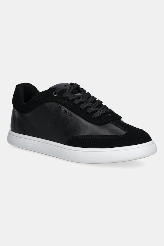 Кожаные кроссовки Calvin Klein CUPSOLE LACE UP - LTH SUE MIX плоская чёрный HW0HW02435