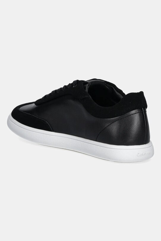 Încălțăminte Calvin Klein sneakers din piele CUPSOLE LACE UP - LTH SUE MIX HW0HW02435 negru