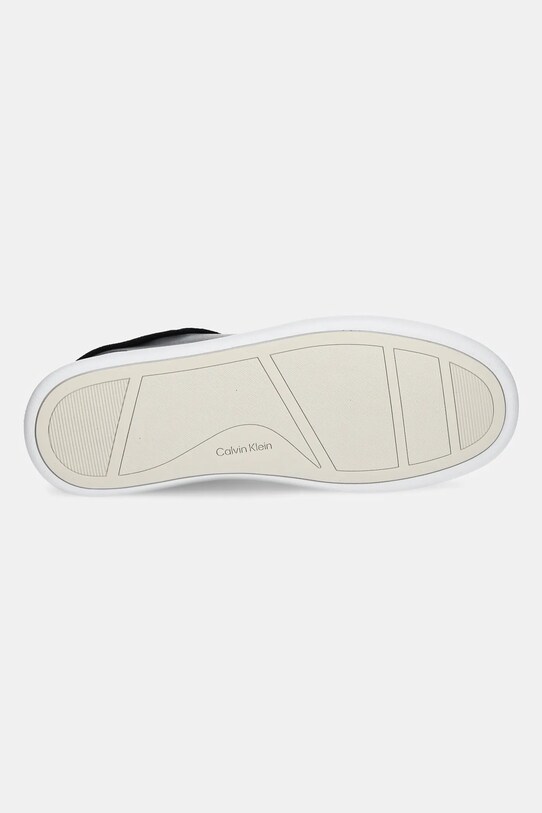 Calvin Klein sneakers din piele CUPSOLE LACE UP - LTH SUE MIX HW0HW02435 negru