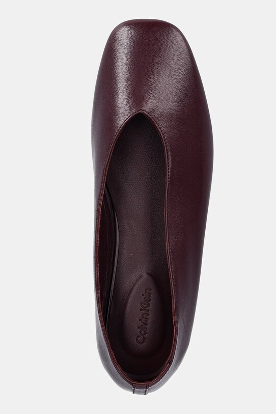 Kožené balerínky Calvin Klein CLASSIC BALLERINA - LTH fialová HW0HW02441