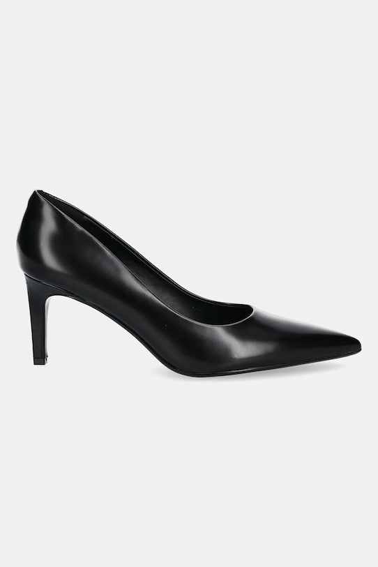 Кожени обувки с тънък ток Calvin Klein HEEL PUMP 70 - BRUSH L HW0HW02446 черен SS25