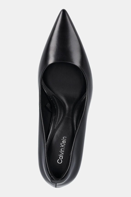 Кожени обувки с тънък ток Calvin Klein HEEL PUMP 70 - BRUSH L черен HW0HW02446