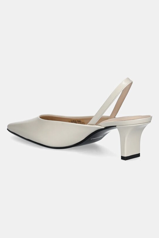Boty Kožené lodičky Calvin Klein HEEL SLING PUMP 50 - BRS HW0HW02448 béžová