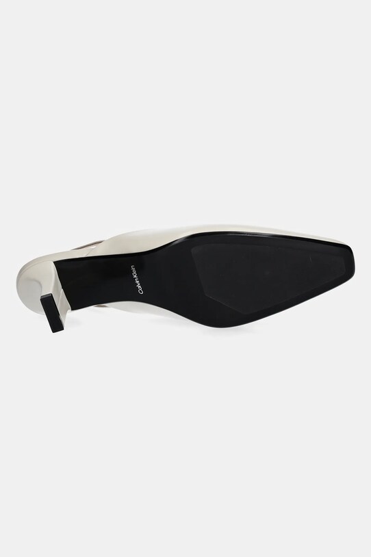 Kožené lodičky Calvin Klein HEEL SLING PUMP 50 - BRS HW0HW02448 béžová